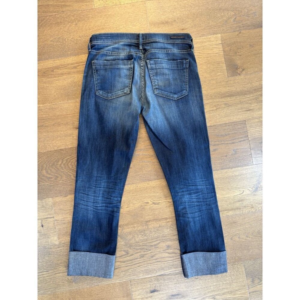 Blue Denim CITIZENS OF HUMANITY Dani Cropped Straight Leg Cuffed Jeans Size 26 - Picture 3 of 16